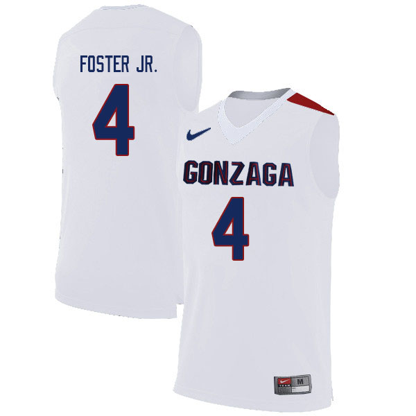 Men Gonzaga Bulldogs #4 Greg Foster Jr. College Basketball Jerseys Sale-White - Click Image to Close